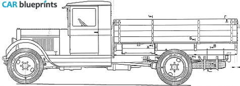 1933 ZIS 5 Truck blueprint